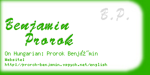 benjamin prorok business card